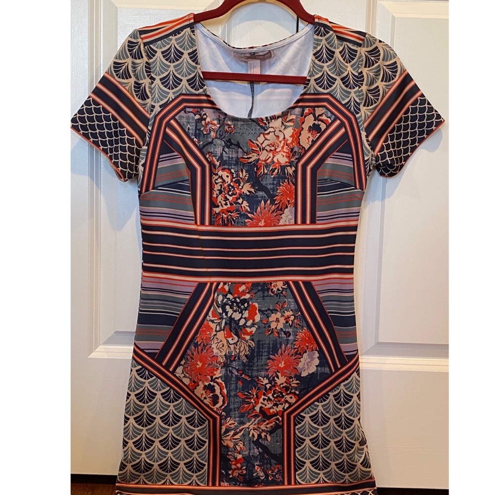 orange patterned dress